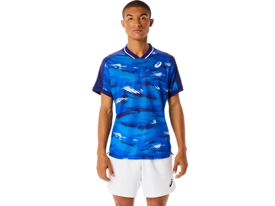 ASICS Men's Match Graphic Short Sleeve T-Shirt in Dive Blue - Athletic Casual Top