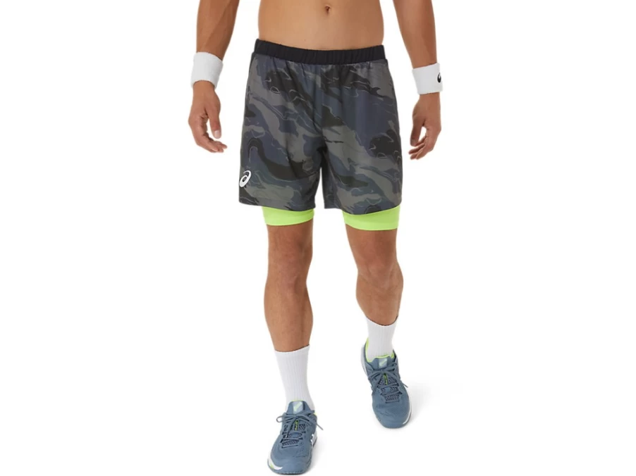 ASICS Men's Carrier Grey Match Graphic 7-Inch Shorts