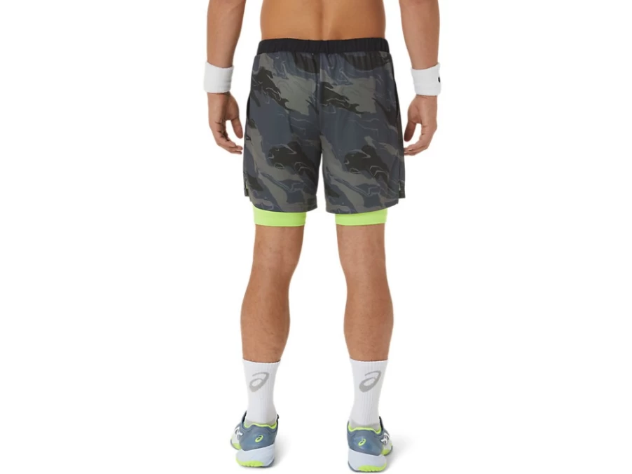 ASICS Men's Carrier Grey Match Graphic 7-Inch Shorts