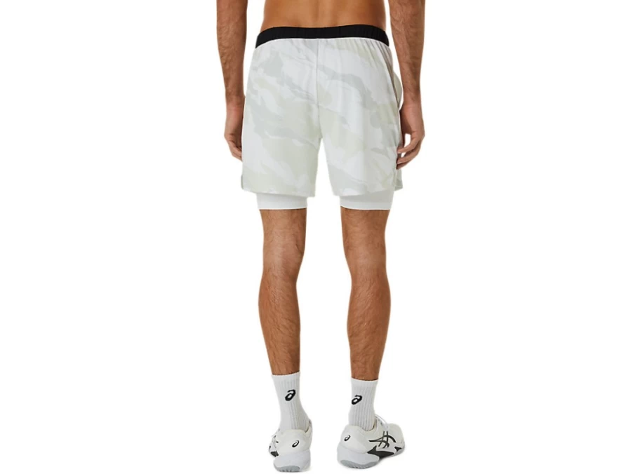 ASICS Men's Match Graphic 7-Inch Shorts - Brilliant White Athletic Running Shorts
