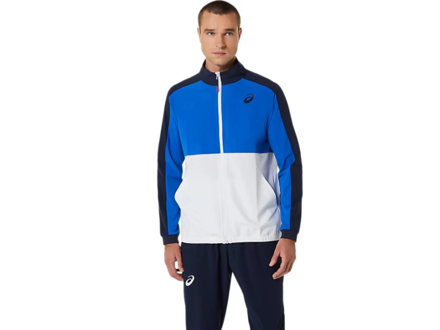 ASICS Men's Tuna Blue/Midnight Match Jacket - Lightweight Performance Sportswear