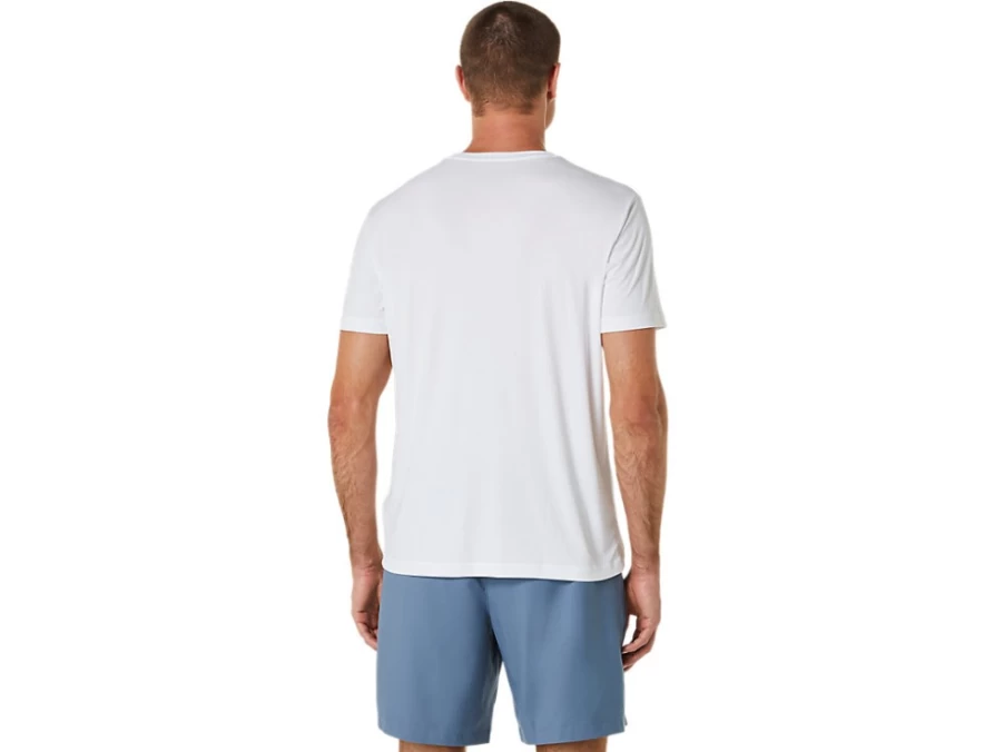 ASICS Men's Graphic Tee - Brilliant White Court Shoes Design Casual T-Shirt