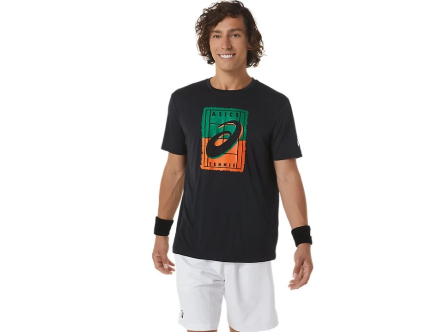 ASICS Men's Performance Black Court GS Graphic T-Shirt