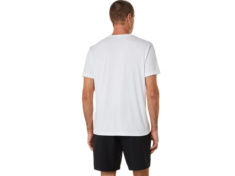 ASICS Men's Court GS Graphic Tee - Brilliant White Casual Tennis T-Shirt