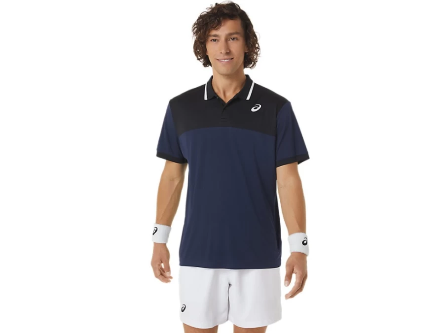 ASICS Men's Court Polo Shirt - Midnight/Performance Black Tennis Top