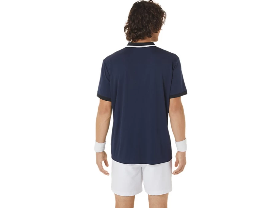 ASICS Men's Court Polo Shirt - Midnight/Performance Black Tennis Top