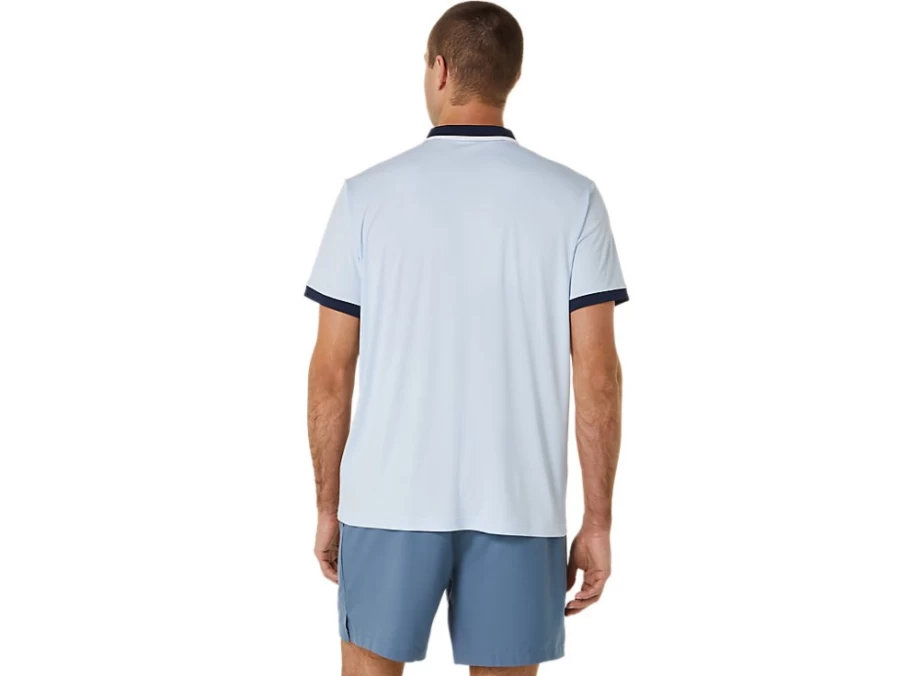 ASICS Men's Court Polo Shirt - Soft Sky/Midnight Tennis Top