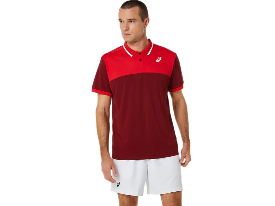 ASICS Men's Beet Juice/Classic Red Court Polo Shirt – Performance Tennis Top