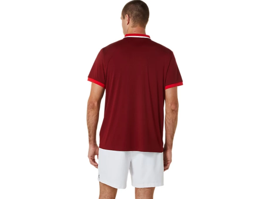 ASICS Men's Beet Juice/Classic Red Court Polo Shirt – Performance Tennis Top