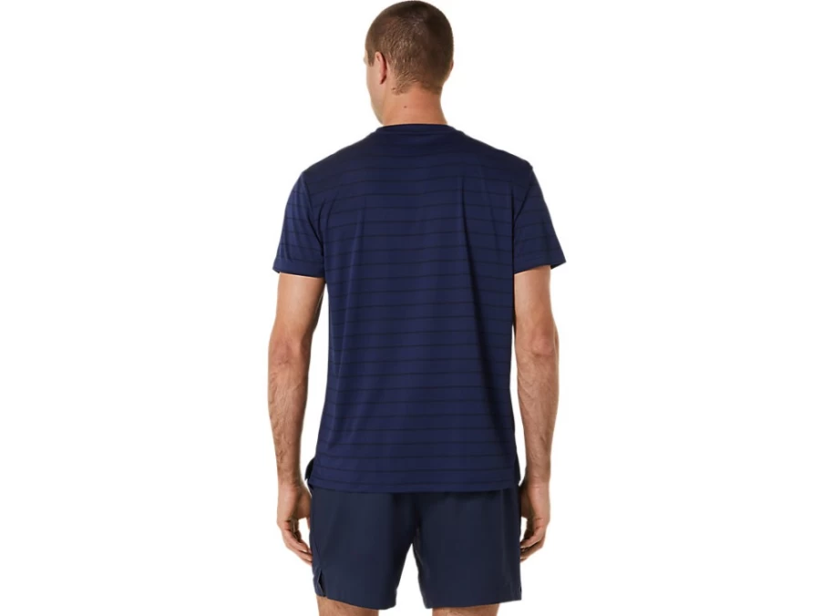 ASICS Men's Midnight Court Stripe Short Sleeve T-Shirt - Athletic Performance Top