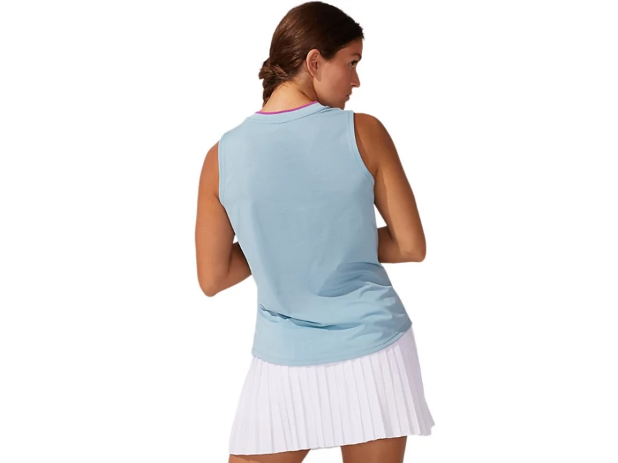 ASICS Women's Smoke Blue Match Graphic Tank Top - Athletic Fitness Apparel