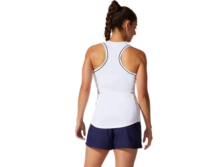 ASICS Women's Brilliant White Piping Tank Top - Sporty Comfort Fit