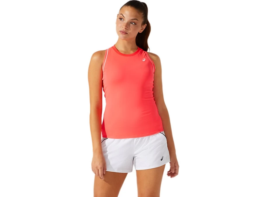ASICS Women's Diva Pink Piping Tank Top - Sporty Fit Comfortable Workout Shirt