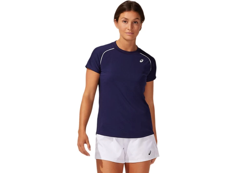 ASICS Women's Peacoat Piping Tee - Comfortable Casual T-Shirt for Women