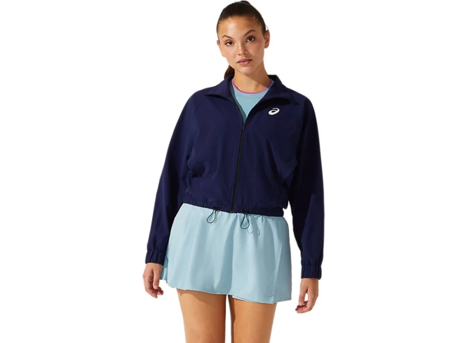 ASICS Women's Peacoat Match Woven Jacket - Lightweight Athletic Outerwear