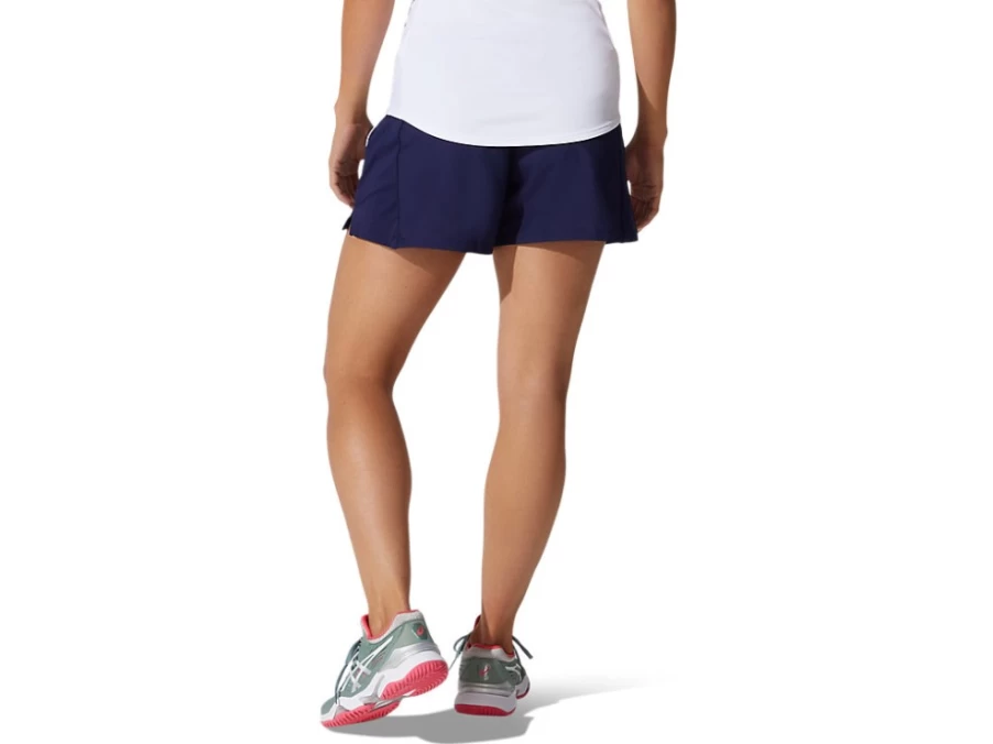 ASICS Women's Court Short Tennis Skirt - Peacoat & Brilliant White Athletic Skirt for Women