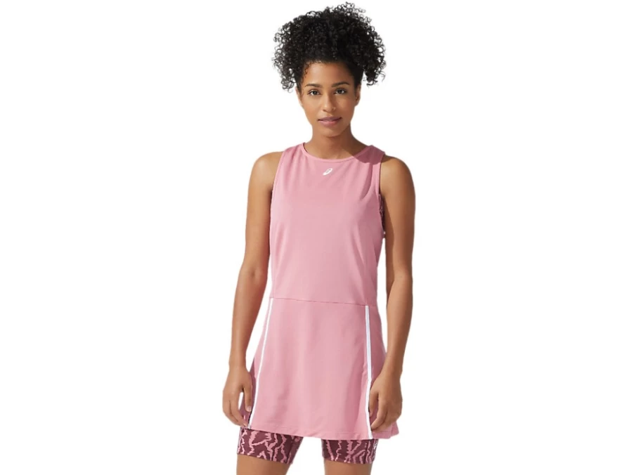ASICS Women's Smokey Rose/Deep Mars Print STRONG 92 Dress - Elegant Athletic Style