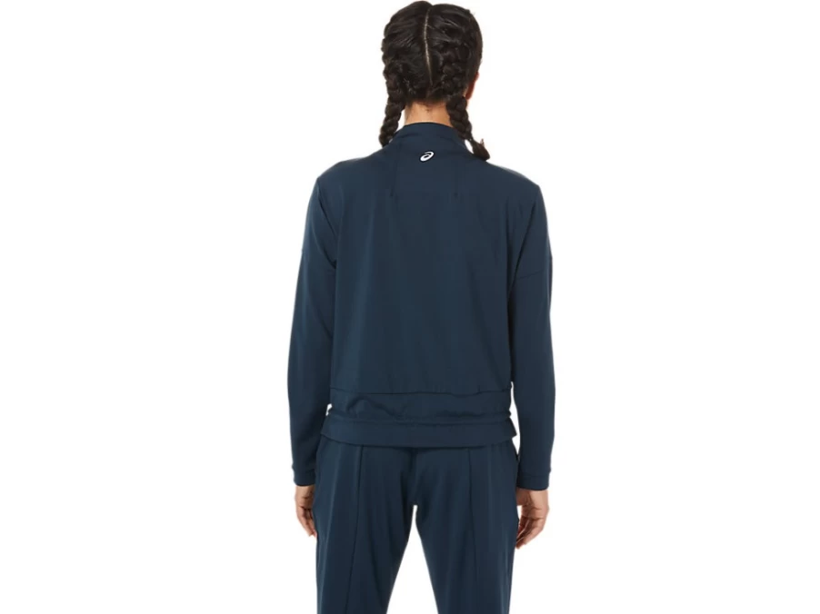 ASICS Women's French Blue/Performance Black Tennis Jacket – Lightweight Sports Outerwear