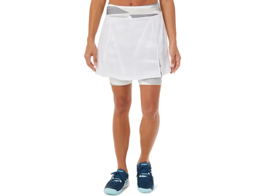 ASICS Women's STRONG 92 Skort - Brilliant White Tennis Skirt with Built-in Shorts