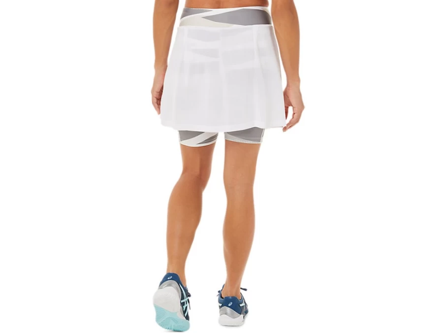 ASICS Women's STRONG 92 Skort - Brilliant White Tennis Skirt with Built-in Shorts