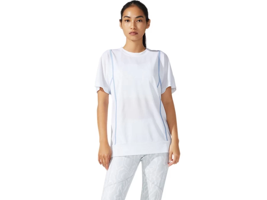 ASICS Women's STRONG 92 Short Sleeve Top - Brilliant White/Mist Athletic Shirt