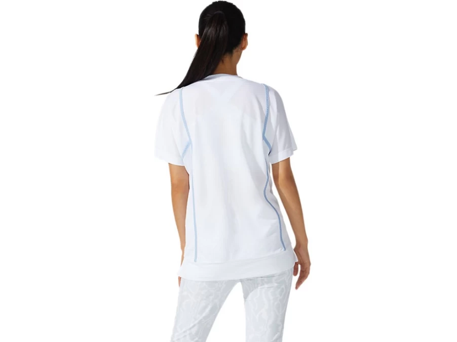 ASICS Women's STRONG 92 Short Sleeve Top - Brilliant White/Mist Athletic Shirt