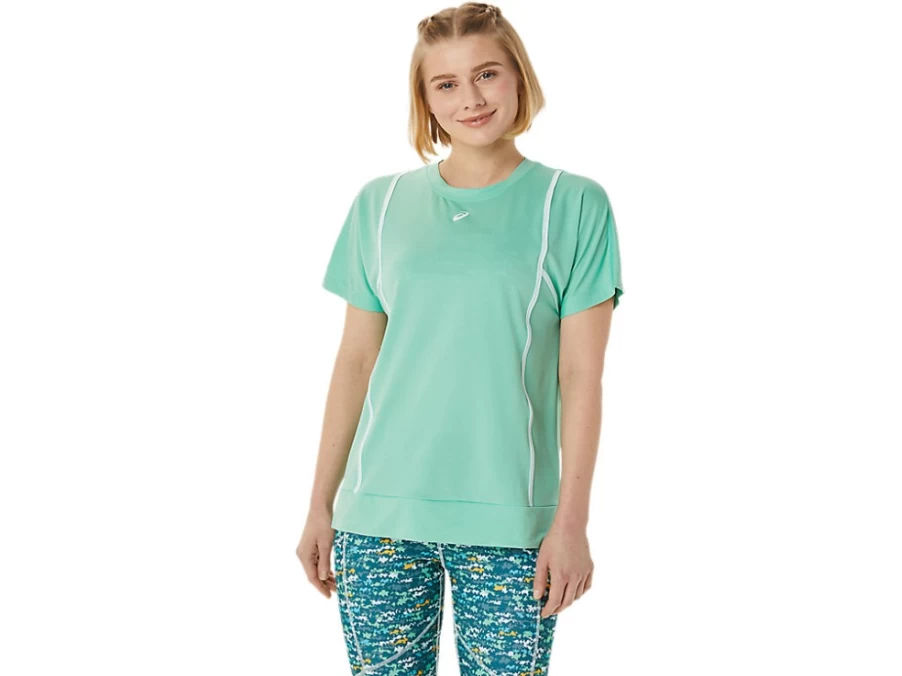 ASICS Women's Seafoam & Brilliant White STRONG 92 Short Sleeve Top - Lightweight Workout Tee