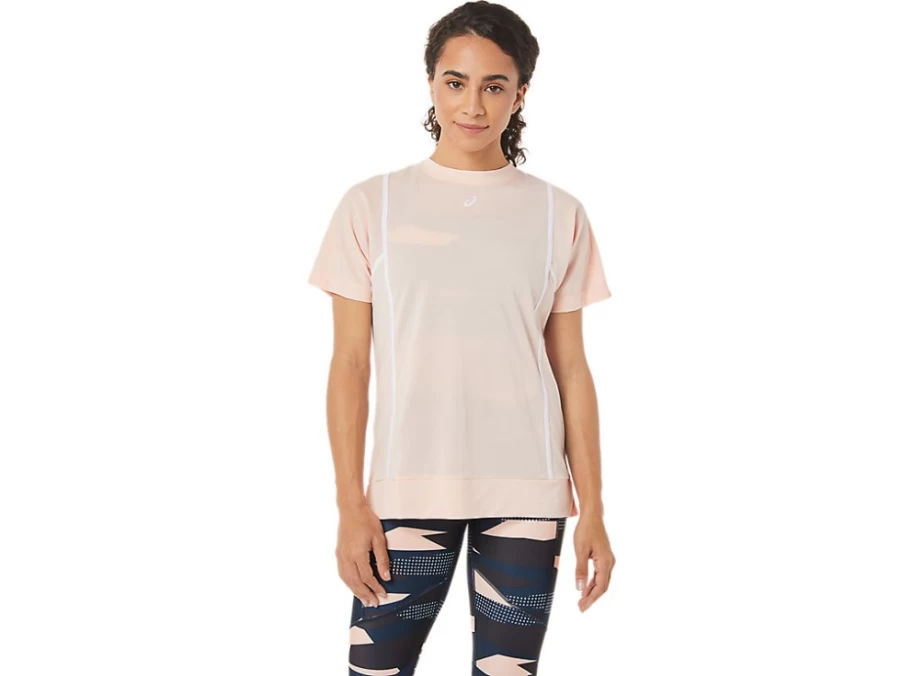 ASICS Women's Breeze/Brilliant White STRONG 92 Short Sleeve Top - Lightweight Athletic Tee