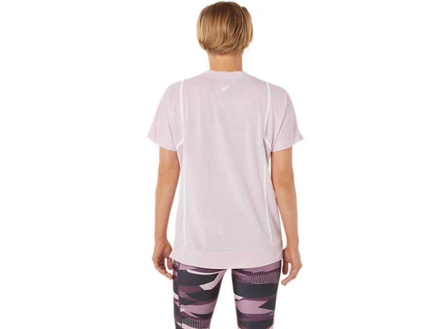 ASICS Women's STRONG 92 Short Sleeve Top - Barely Rose/Brilliant White Athletic Shirt