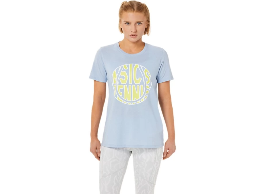 ASICS Women's Mist/Glow Yellow Graphic Tee - STRONG 92 Design Casual T-Shirt