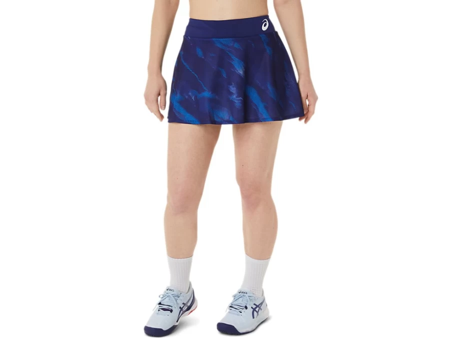ASICS Women's Dive Blue Match Graphic Skort - Athletic Tennis Skirt with Shorts