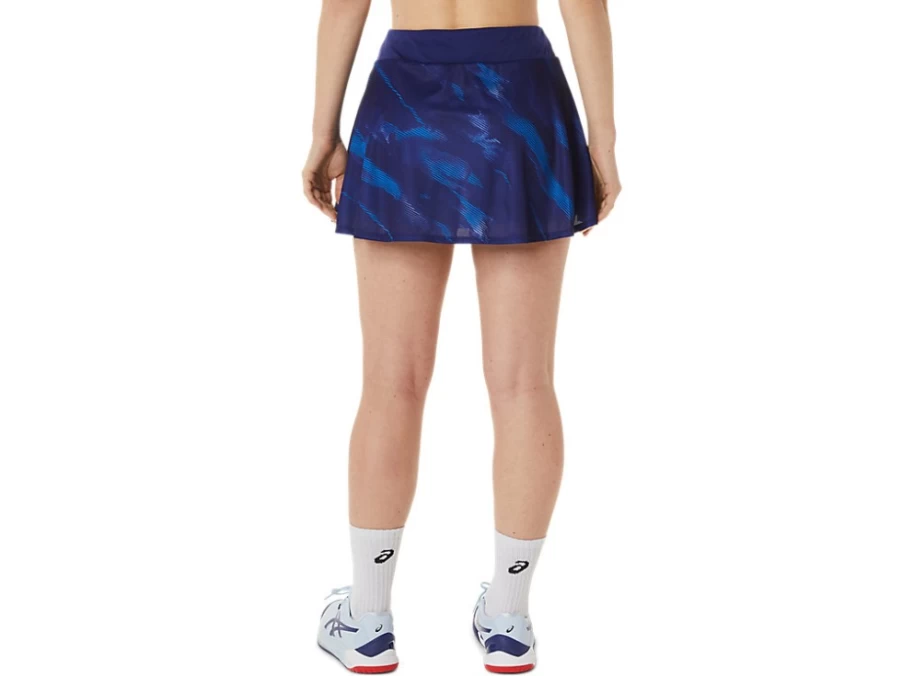 ASICS Women's Dive Blue Match Graphic Skort - Athletic Tennis Skirt with Shorts