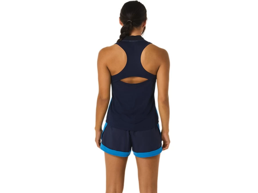 ASICS Women's Sky/Reborn Blue Match Tank Top - Lightweight Workout & Running Shirt