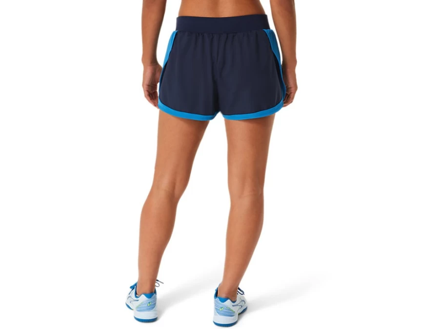 ASICS Women's Match Shorts - Midnight/Hazard Green Running Shorts for Women
