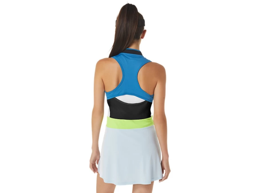 ASICS Women's Reborn Blue/Sky Match Dress - Lightweight Running Dress for Women