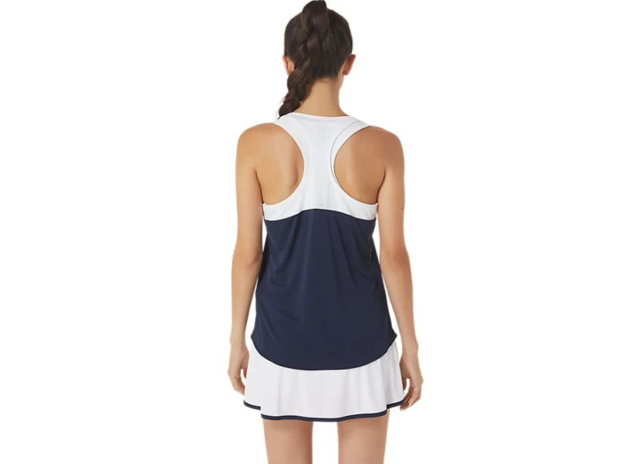 ASICS Women's Court Tank Top - Midnight/Brilliant White - Breathable Tennis Apparel