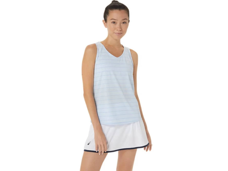 ASICS Women's Soft Sky Court Stripe Tank Top – Lightweight Athletic Shirt