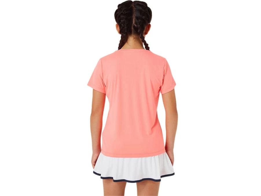 ASICS Kids' Guava Color Tennis Graphic Tee for Children