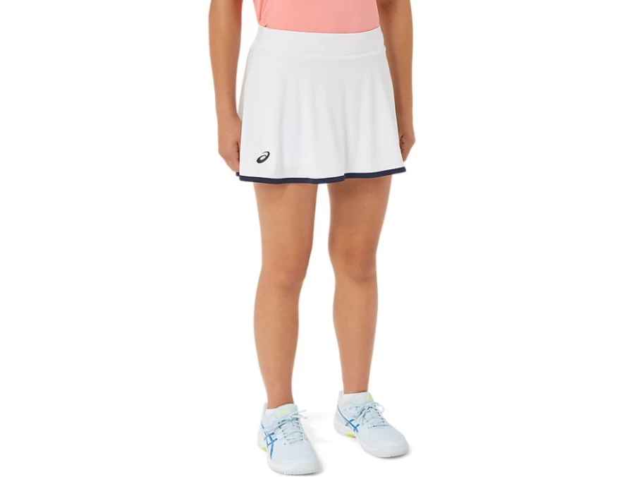 ASICS Kids' Brilliant White Tennis Skort for Girls & Boys – Sporty Skirt Shorts Hybrid