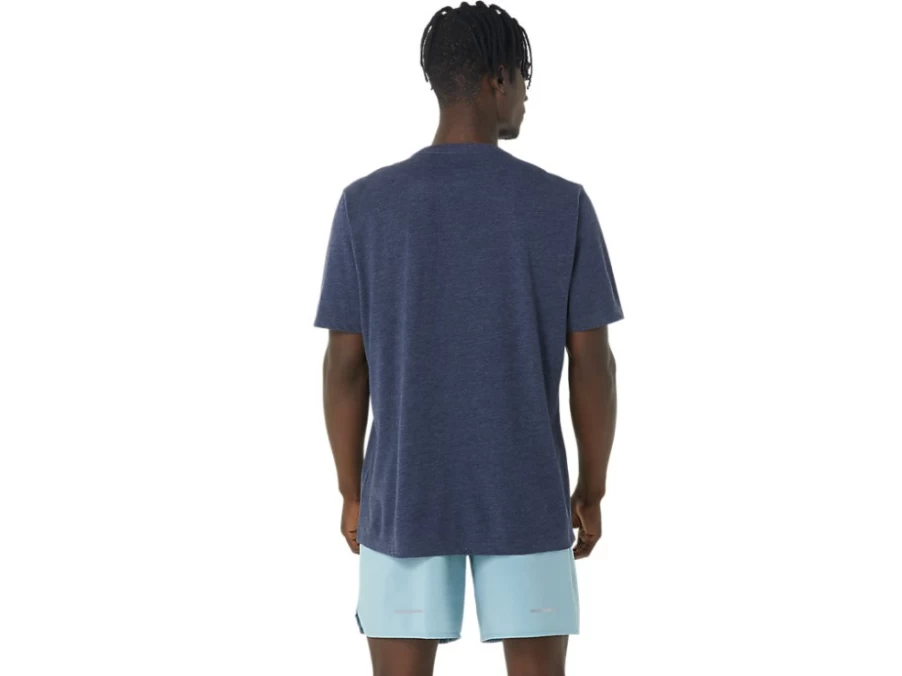 ASICS Unisex Peacoat Heather Volleyball Graphic Tee - Sporty Casual Top