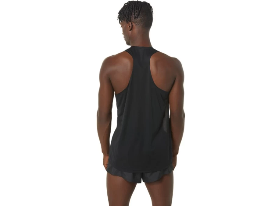 ASICS Men's CJ-Line Light Singlet - Performance Black/Whisper Green Running Top