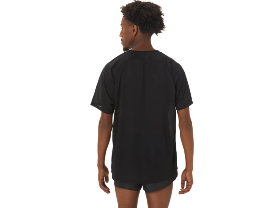 ASICS Men's CJ-Line Lightweight Short Sleeve Top in Performance Black/Whisper Green