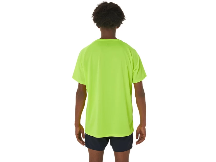 ASICS Men's Safety Yellow Graphic Short Sleeve Top for Running & Training