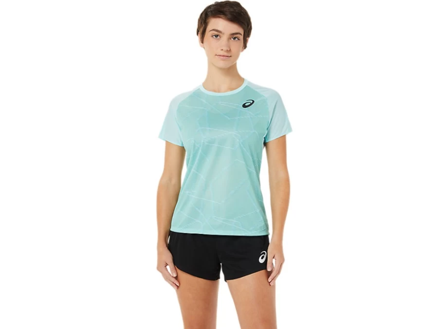 ASICS Women's Clear Blue Lightweight Short Sleeve Top