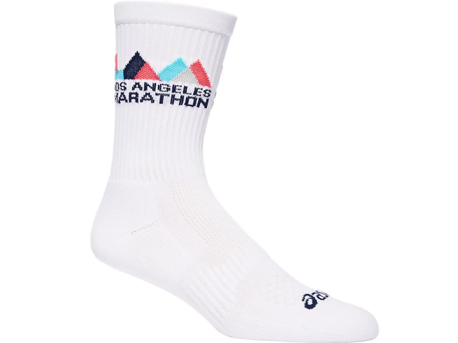 ASICS Unisex LAM Crew Socks - Brilliant White Athletic Sports Socks for Men and Women