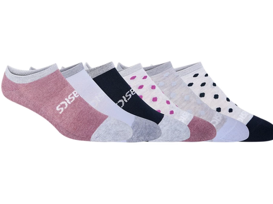 ASICS Women's ACCELERATE 6-Pack Socks - Blue/Purple Assorted Athletic Crew Socks for Running & Training