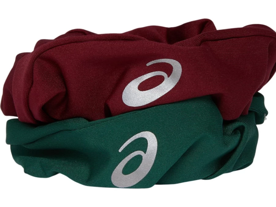 ASICS Women's Cardinal/Forest Green RePurposed Scrunchies - Strong & Stylish Hair Accessories