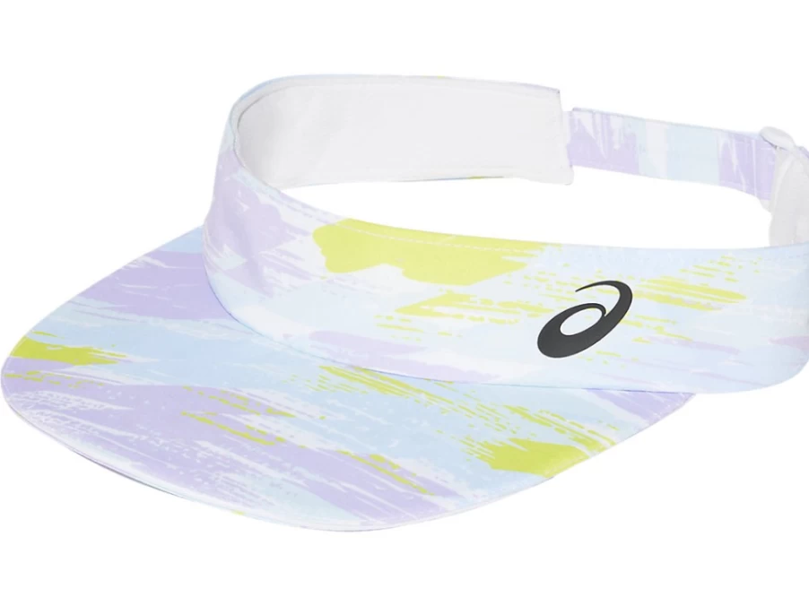 ASICS Unisex Brilliant White Graphic PF Visor Cap for Sun Protection