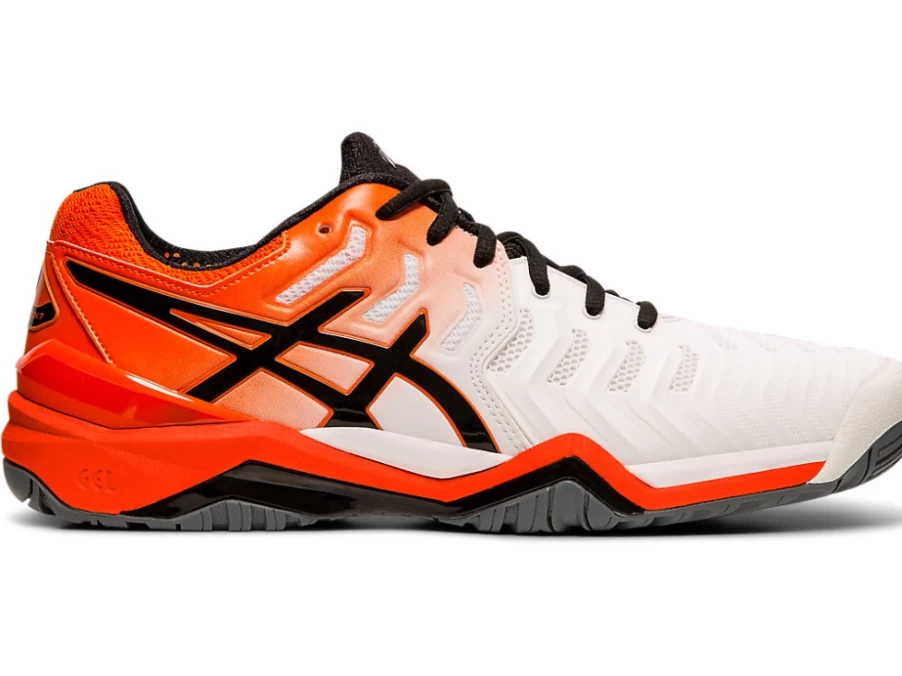 ASICS GEL-RESOLUTION 7 Men's Tennis Shoes - White/Koi - High-Performance Court Sneakers