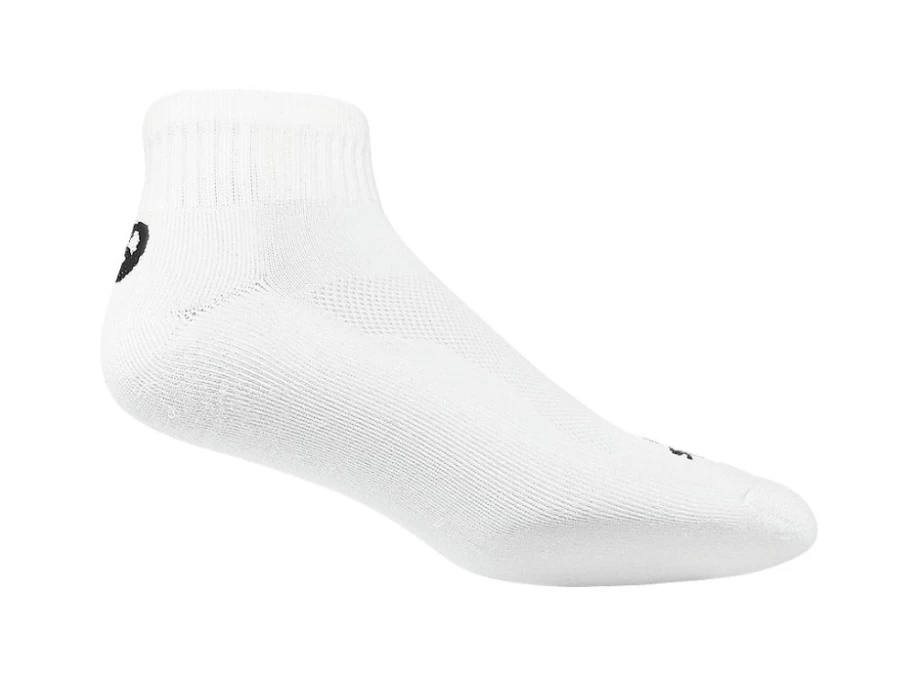 ASICS Unisex White Cushion Quarter Socks for Comfort & Support